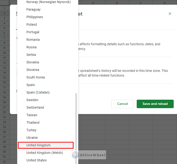 updating the locale to the united kingdom